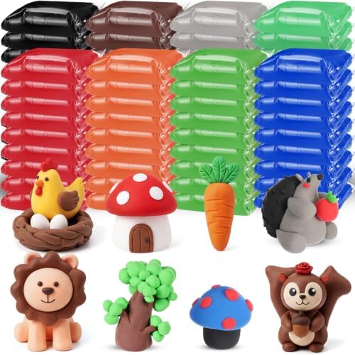 VioraWhite 72 Pcs 38oz Air Dry Clay Bulk Modeling Clay,Forest Colors by VioraWhite