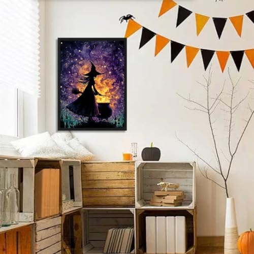Aestalrcus Halloween Paint by Numbers Kit for Adults, Witch, 16x20inch - Image 2