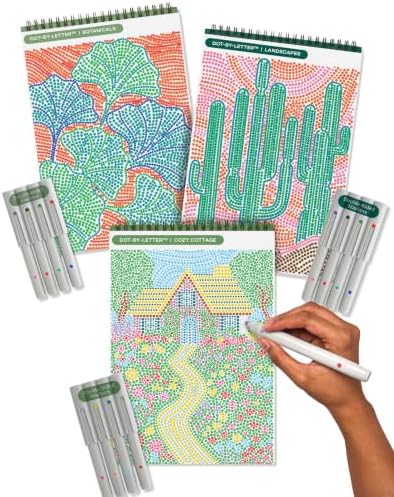 Lifelines FlowArt Activity Pads 3-Pack, Dot-by-Letter Guided Coloring Books by LifeLines