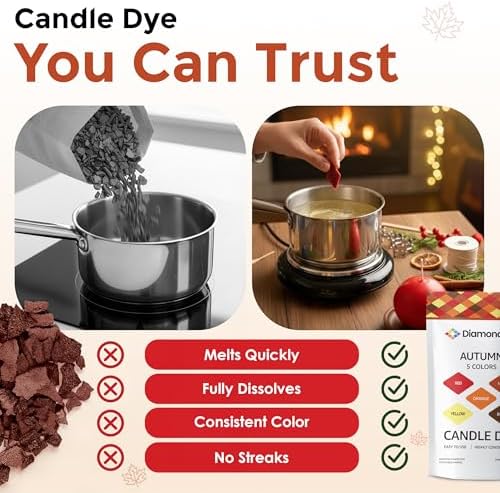 Fall Candle Dye Chips, Soy & Paraffin Candle Making, 5 Autumn Colors - Image 4