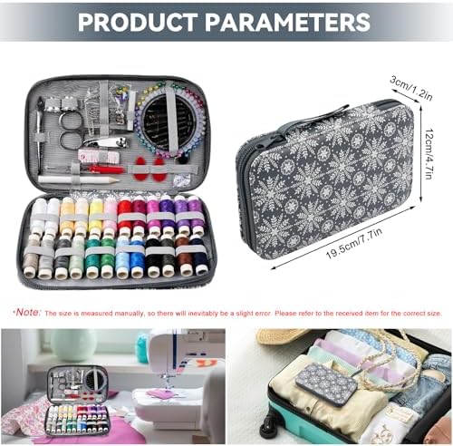 Sewing Kit for Adults,126PCS Needle and Thread Kit for Sewing,Professional Sewing Supplies Accessories for Adults, Travel Sewing Kit for Emergency, Home (Gray) - Image 6