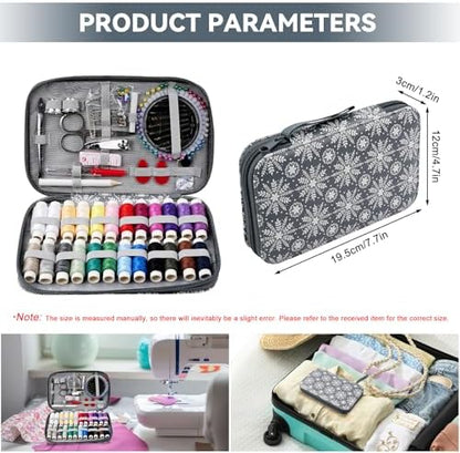 Sewing Kit for Adults,126PCS Needle and Thread Kit for Sewing,Professional Sewing Supplies Accessories for Adults, Travel Sewing Kit for Emergency, Home (Gray) - Image 6