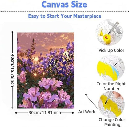 DOTSTART Paint by Numbers Kit for Adults, Sun and Flowers Paint by Number for Adults,Acrylic Adults' Paint-by-Number Kits, DIY Easy Paint by Number Adult for Home Wall Art Decor, 11.81X15.75inch - Image 2