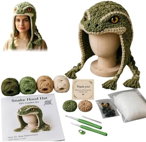 Fantasy Hood Hat DIY Crochet Kit Series for Beginners (Green) by Unknown