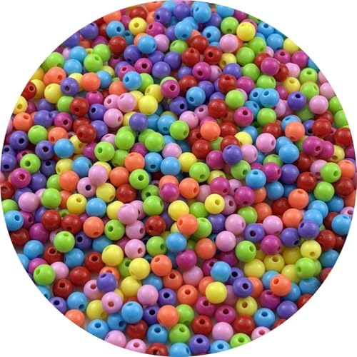 700pcs Acrylic Round Beads for Crafts 6mm Resin Candy Color Spacer Beads with Hole for Jewelry Making Sewing Crafts Decoration Necklaces Bracelets Earrings Supplies(Dark Mix Colors) by Unknown