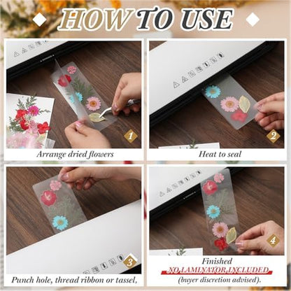 Fuyoooo 376 Pcs Pressed Flower Bookmark Kit,Rainbow Color,2 x 8 Inch - Image 6