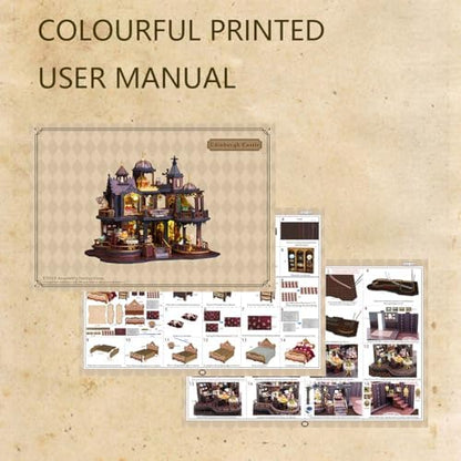 CUTEROOM DIY Miniature House Kit, Wooden Dollhouse Kit with LED Magic Tiny House Kits for Adult Best Birthday (Edinburgh Castle) - Image 6