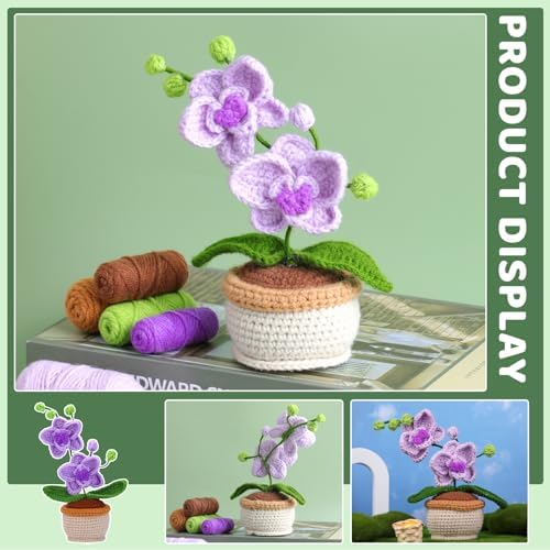 Crochet Kit, Crochet Kit for Beginners, Butterfly Orchid Knitting Kit - Image 5