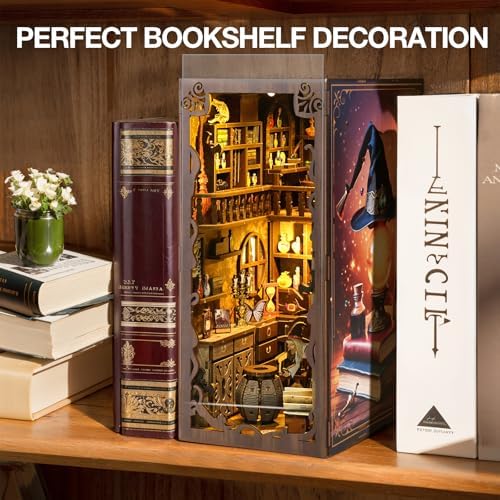 Magic Night Book Nook Kit, DIY 3D Wooden Puzzle Bookends - Image 5
