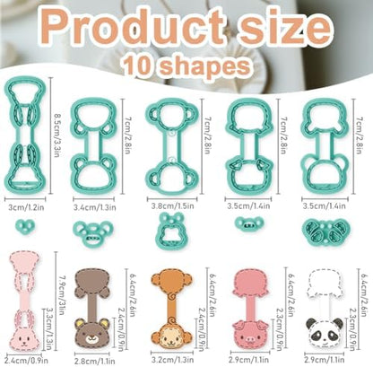 beinkmake 10Pcs Animals Keychain Polymer Clay Cutters for Adults Cute Animals Avatars Polymer Clay Keychain Cutter for Jewerly Making Birthday Party Gifts DIY Supplies - Image 2