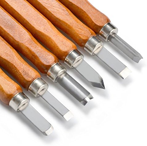 TIMESETL 17Pack Small Wood Carving Set, 12pcs Wood Carving Tools SK2 Carbon Steel + 4pcs Whetstone + 1pcs Storage Case for Beginners DIY Woodworking Sculpting Whittling with Safety Cap - Image 5