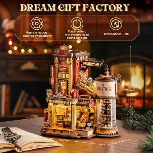 ROKR 3D Puzzle for Adults Christmas Dream Gift Factory DIY Miniature House - Image 4