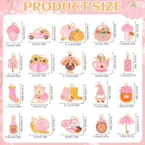 MARFOREVER 40 Pcs/20 Pairs Pink Fall Charms for Jewelry Making - Image 5