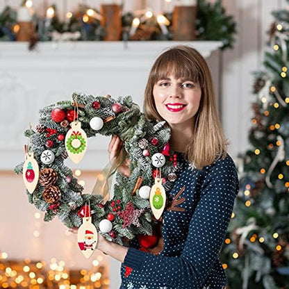 Queekay 50 Pcs Unfinished Wood Christmas Light Bulb Ornaments, Wood Color - Image 5