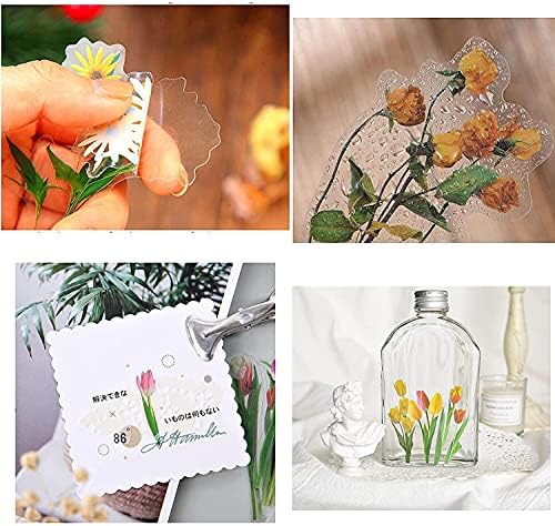 80 Pieces Natural Flower Stickers for Scrapbooking, Self-Adhesive - Image 3
