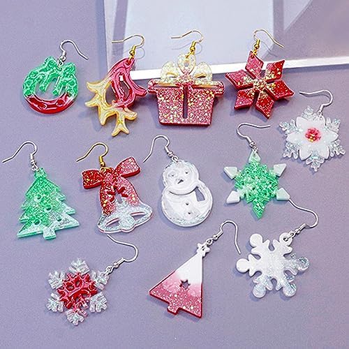 Christmas Earring Molds, 5 Pcs Christmas Style Resin Earring Molds - Image 6
