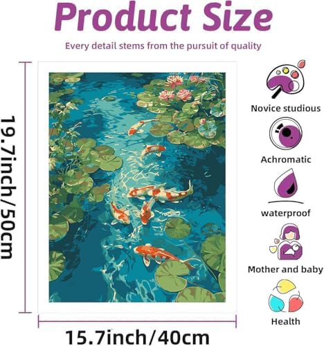 DYAIANGMU Fish Paint by Numbers Kit for Adults Beginners 19.6X15.7inch - Image 2