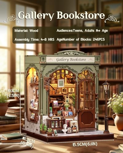 CUTEBEE Book Nook Kit, DIY Miniature House Kit for Adults Bookshop - Image 2