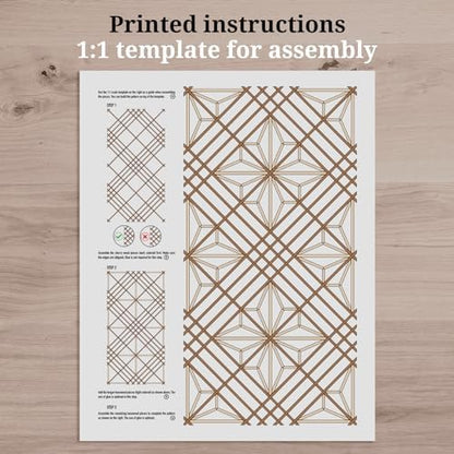 Hinoki Woodworks Kumiko DIY Kit Kakuasa-no-ha Pattern - Image 6