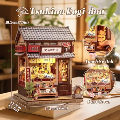 Fsolis Book Nook Kit Japanese Miniature Fan Shop - Image 3