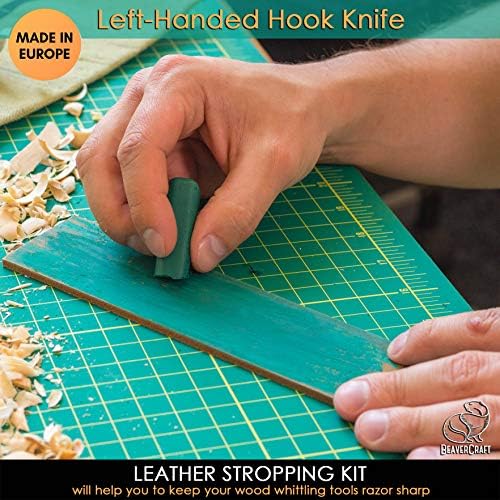 BeaverCraft S01L Wood Spoon Carving Knives Set Spoon Making Tools Kit Whittling Knife Hook Knife Left-Handed Bowl Cup Kuksa for Beginners Woodworking Professional Left Handed Wood Carving Kit - Image 5