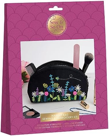 Sew & So On Premium Sewing Embroidery Make Up Bag Craft Making Kit, Coloured Threads Create Stunning Designs, for Adults Whether Beginner Or Experienced, Perfect Crafts Gift, Includes All Accessories by Unknown