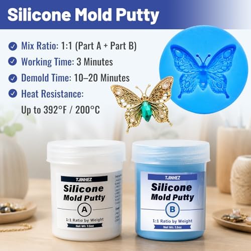 Silicone Putty, 15oz Mould Making Kit – 1:1 Mix, Fast Cure, Non-Toxic - Image 2
