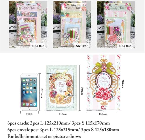 Huralona Greeting Card Making Supplies Envelope Kit Gift Anniversary Craft - Image 3