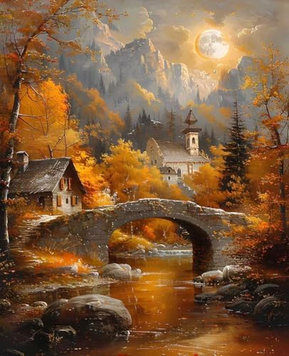 Autumn Paint by Numbers Kit for Adults Tree Paint by Numbers, DIY Acrylic Watercolor Oil Painting Kits for Adults Beginners with Brushes, Hobbies for Women for Home Wall Decor, Gifts 28x38 in 4-52 by Unknown
