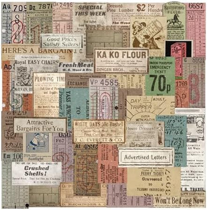 150 PCS Vintage Retro Collage Stickers - Old Tickets & Advertisements Distressed Paper Craft Stickers for Scrapbooking Home Decor Journaling Retro Enthusiasts by JUNKJWBZ%7CPeelStickInspir