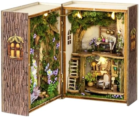 MAGQOO DIY Miniature Dollhouse Kit with Furniture 1:100 Scale Creative Room Mini Wooden Doll House Accessories DIY Miniature House Kit (Forest Wonderland) by MAGQOO