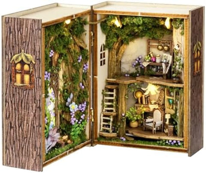 MAGQOO DIY Miniature Dollhouse Kit with Furniture 1:100 Scale Creative Room Mini Wooden Doll House Accessories DIY Miniature House Kit (Forest Wonderland) by MAGQOO