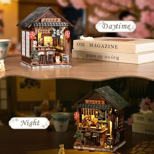ISSEVE Book Nook Kit, Japanese Dollhouse Booknooks Kit Bookshelf Decoration - Image 4