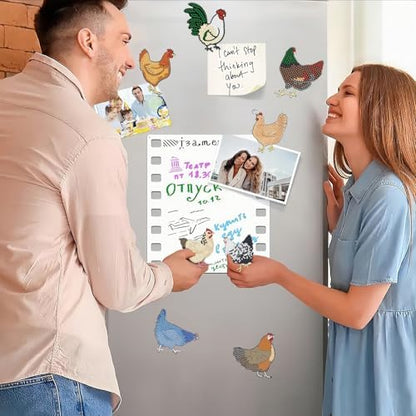 16 Pcs Chicken Diamond Painting Magnets Kits Diamond Art Fridge Magnet Refrigerator Sticker Diamond Painting kit for Beginners Adults DIY Art Craft Gifts Home Decors - Image 5