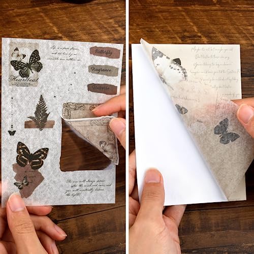 Dizdkizd Washi Stickers for Journaling, Vintage Ephemera Book for Scrapbooking with 180pcs Butterfly Stickers and 20 Sheets Adhesive Scrapbook Papers, Junk Journal Supplies - Image 3