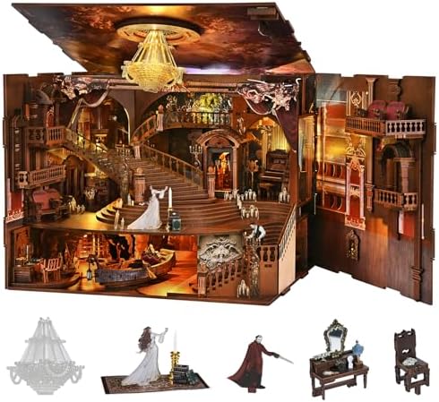 Phantom of The Opera Max Book Nook Kits, 3D Wooden Puzzle for Adults by CCCDF