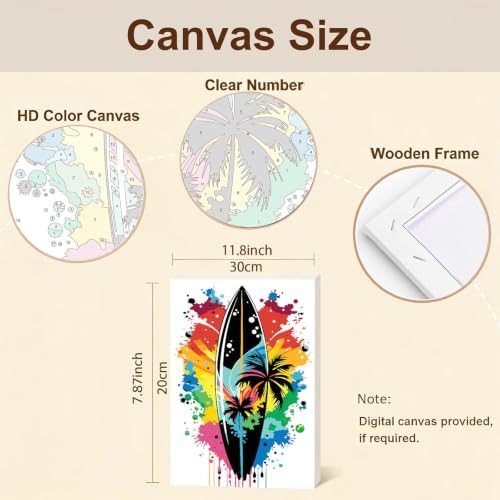 Gemozaic 4-Pack Beach Paint by Numbers Kit for Adults with Frame & Easel - Image 3