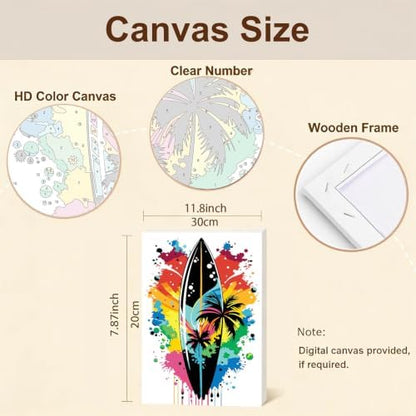 Gemozaic 4-Pack Beach Paint by Numbers Kit for Adults with Frame & Easel - Image 3