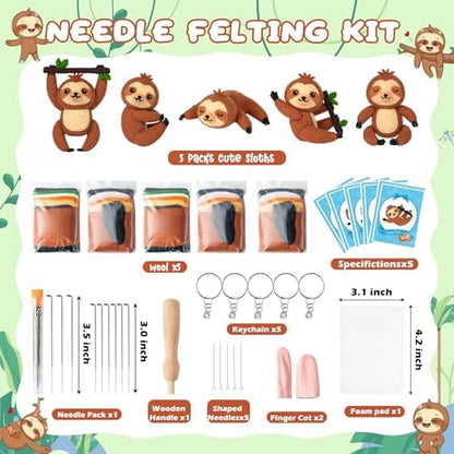 WATINC Needle Felting Starter Kit - Cute Doll Wool Felt Needle Felting Tools Foam Pad, DIY Home Decoration Needle Felting Craft Party Supplies for Beginners - Image 2