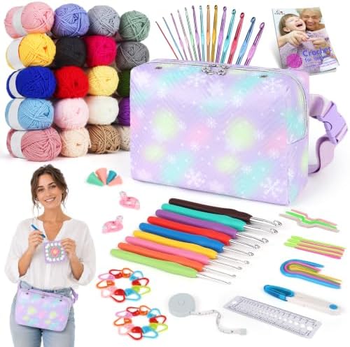Aeelike Crochet Kit for Beginners Adult, Complete Knitting Yarn Kit, Purple by Aeelikescrochetworld