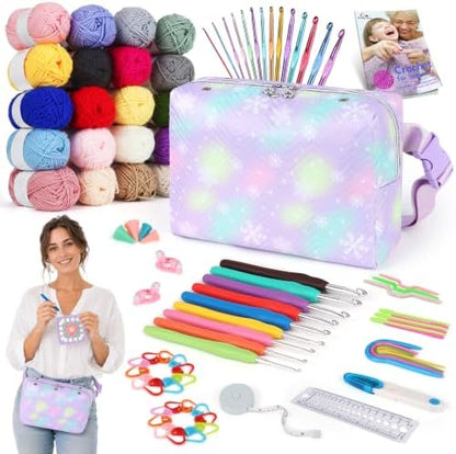Aeelike Crochet Kit for Beginners Adult, Complete Knitting Yarn Kit, Purple by Aeelikescrochetworld