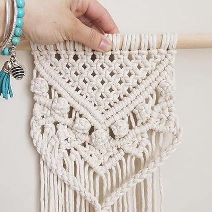 VOSAREA 1set DIY Macrame Kit Handmade Macrame Supplies for Wall Hanging Tapestry Includes Rope Beads Rings for Home Decor and Crafting Enthusiasts - Image 5