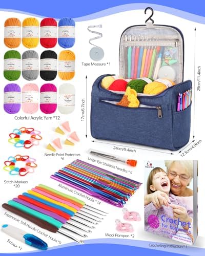 Aeelike Crochet Kits for Beginners Adults Kid, Complete Crochet Set, Pink - Image 5