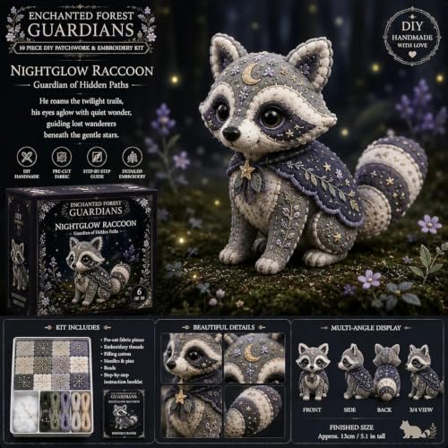 Woodland Friends DIY Felt Patchwork Kit, Pastoral Wild Creatures Handicraft Activity, Textile Hobby, DIY Fabric Animal, Unique Roseate Doll Ornament - Image 3