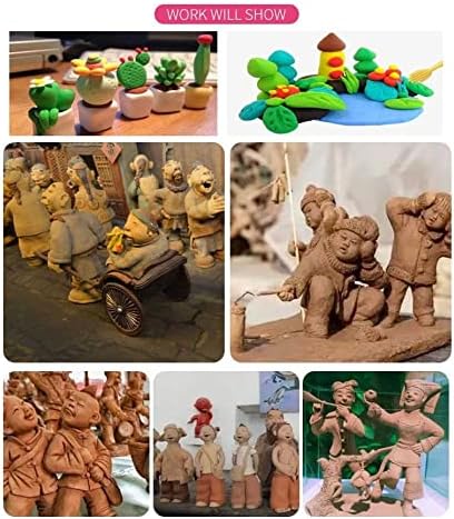 Langqun 41pcs Plastic Polymer Clay Art Tools Set for Kids Adults,Knives Pottery Tools,Ceramic Supplies for Engraving, Embossing, Shaping,Sculpting,Modeling - Image 7