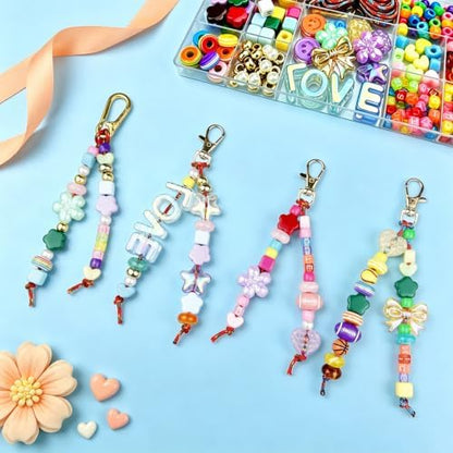304PCS Premium Beaded Keychain Making Kit with Sports Balls & Metallic Bows, Preppy Y2K Bag Charm & Phone Lanyard Supplies, Team Spirit Craft Kit with Jumbo Letters for Girls, Teens & Sports Moms - Image 4