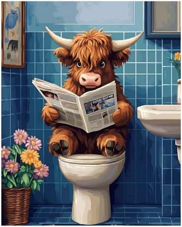 Reivworl Cow Paint by Numbers Kit for Adults Beginner 16×20 inch by Reivworl