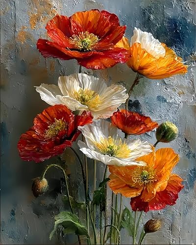 DOTSTART Paint by Numbers Kit for Adults, Attractive Flowers Acrylic Canvas by Unknown