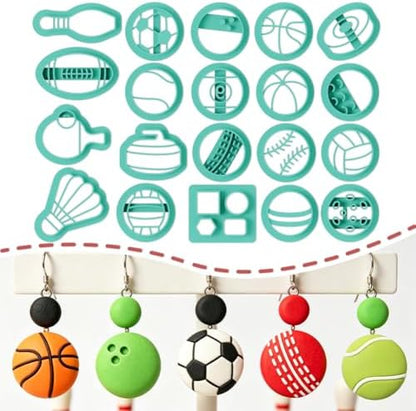 ORIGACH 20 Pcs Sports Ball Polymer Clay Cutters Set by ORIGACH