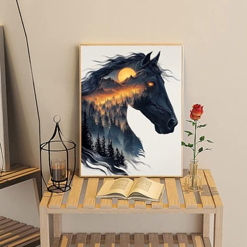 NZNANCHU Paint by Number for Adult,DIY Animal Painting Kits for Adults,Color by Numbers,Horse Paint by Number Canvas Crafts Watercolor for Beginners Hoom Decor (Horse) - Image 7